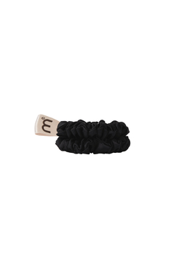 Набір чорних резинок для тонкого волосся MON MOU Mini Slim Silk Scrunchies