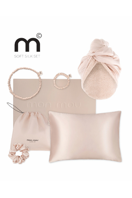 Подарунковий набір нюдовий MON MOU Silk Hair Kit