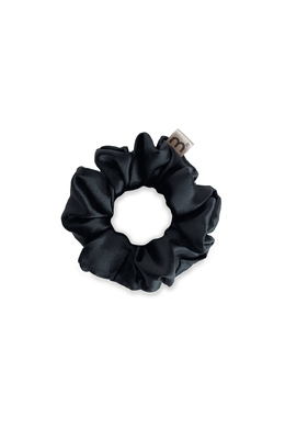 Шовкова об'ємна резинка для волосся чорна MON MOU Silk Hair Band