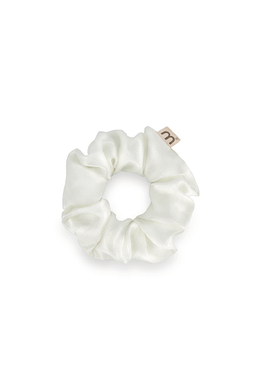 Шовкова об'ємна резинка для волосся біла MON MOU Silk Hair Band
