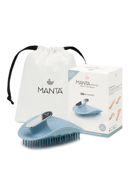 Щітка для волосся з дзеркалом блакитна Manta Mirror Brush Blue